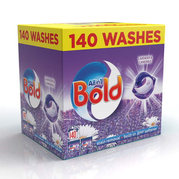 Bold All in One Pods, 140 Wash Laundry Detergent, Capsule, Washing Liquid Tablets