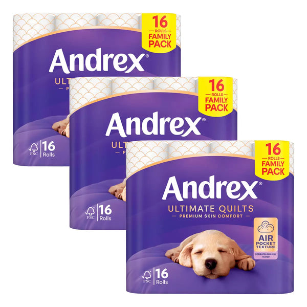 Andrex® Supreme Quilts 3-Ply Toilet Tissue, 3 x 16 Pack