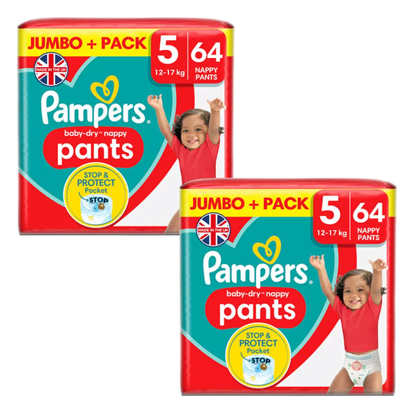 Pampers Baby Dry Pants Size 5, 2 x 64 Pack